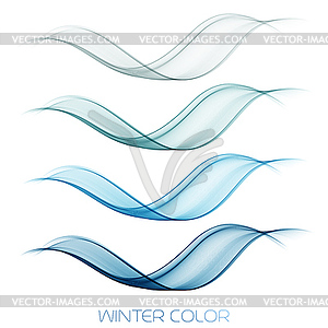 Abstract colorful transparent wave collection - vector image