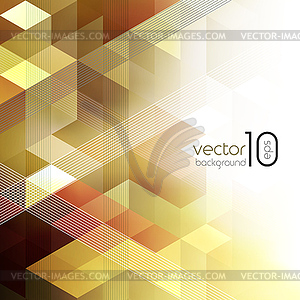 Abstract geometric background with cube - vector image