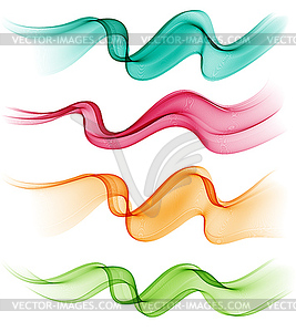 Abstract colorful transparent wave collection - vector image