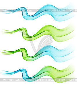 Abstract colorful transparent wave collection - vector clip art
