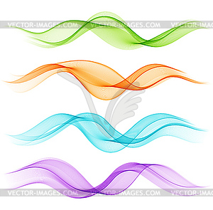 Abstract colorful transparent wave collection - vector clipart
