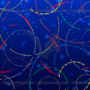 Abstract background with glowing rings - vector clipart