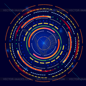 Futuristic glowing ring - color vector clipart