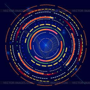 Футуристический светящиеся кольца - цветной векторный клипарт
