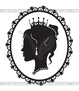 Princess silhouette in the frame - vector clip art