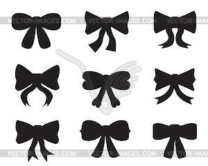 Set of silhouettes of bows - vector image