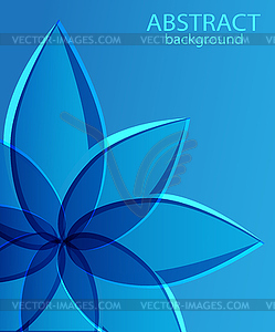 Abstract blue background with flower - vector clipart