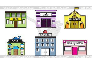 Set Cartoon houses - vector image