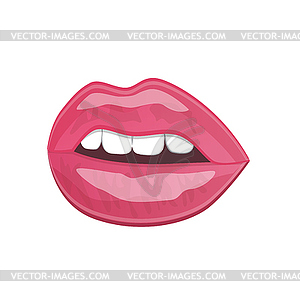 Lips painted pink lipstick - vector clip art