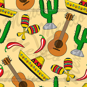 Mexican seamless background - vector image