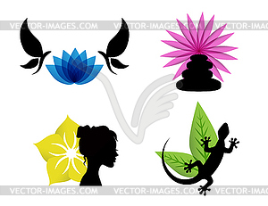 Abstract spa icons - vector image