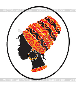 African women face in the frame - vector clipart