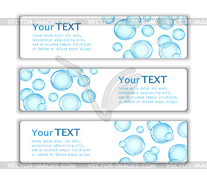 Three cards with bubbles - vector clip art