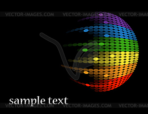 Black background with multicolored round equalizer - vector clipart