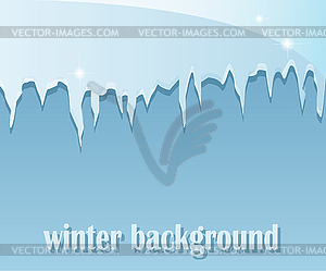 Winter background with icicles - vector image