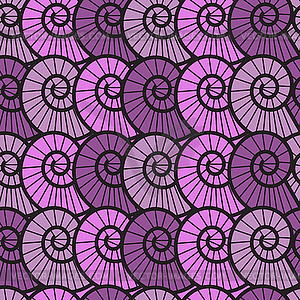 Seamless lilac background with shells - vector clip art