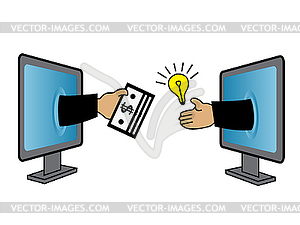 Exchange of money on the idea - vector image