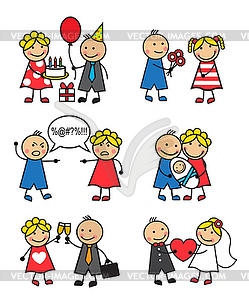 Family situations - vector clipart