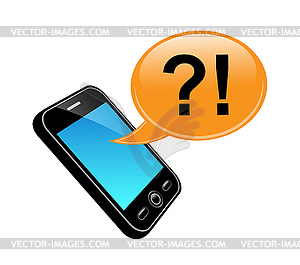 Talking on mobile phone - vector image