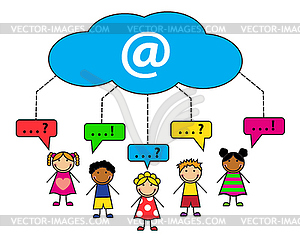 Internet communication - vector clip art