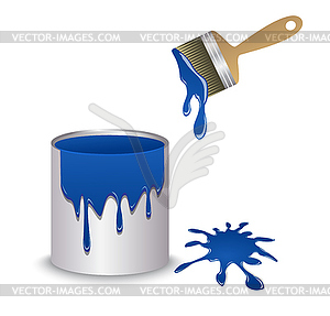 Paint, paintbrush and blot - royalty-free vector clipart