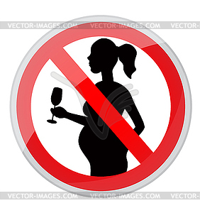 Pregnant women and alcohol - vector clipart