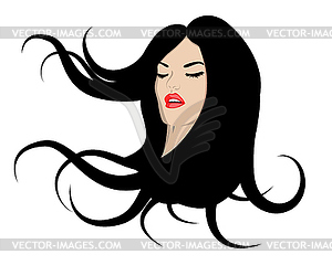 Woman with flowing hair - vector image