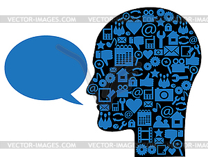 Thought process and speech - vector EPS clipart
