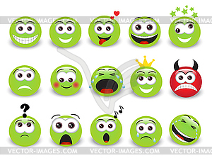 Green emoticons - vector image