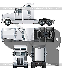 Hi-detailed semi-truck - vector clip art