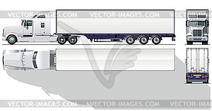 Привет-коммерческое подробно полу-грузовик - векторное изображение клипарта