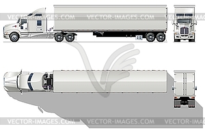 Hi-detailed commercial semi-truck - vector clip art