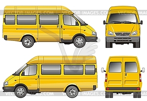 Yellow passenger van - vector clipart