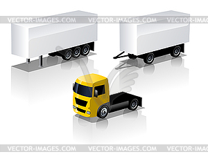 Truck icons set - vector image