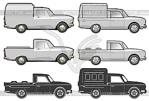 Modifications delivery / cargo car - vector clip art