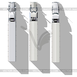 Top-view semi-trucks set - vector image