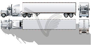 Commercial semi-truck - vector clip art