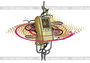 Vintage Microphone - vector image