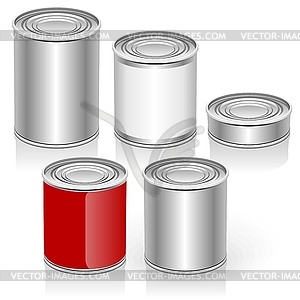 Tincan set - vector clip art