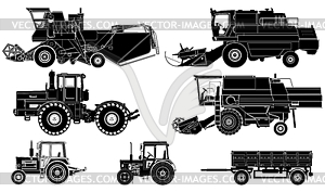 Agricultural Vehicles - royalty-free vector clipart