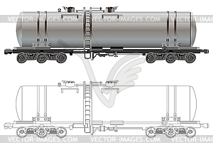 Oil / gasoline tanker car - vector clip art