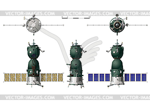 Hi-detailed spaceship - vector image