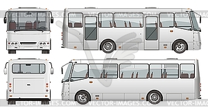 Urban passenger mini-bus - vector clip art