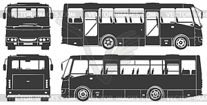 City bus silhouettes set - vector clipart / vector image