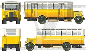 Hi-detailed vintage city bus 30-s - vector clip art