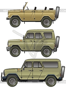 Jeeps set - royalty-free vector clipart