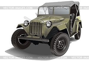 Retro army jeep - vector clipart