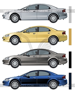 Modern cars set - vector EPS clipart