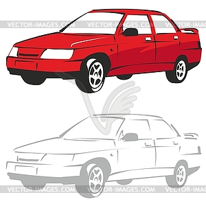 Red car - vector clipart