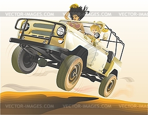 Russian jeep - vector clipart